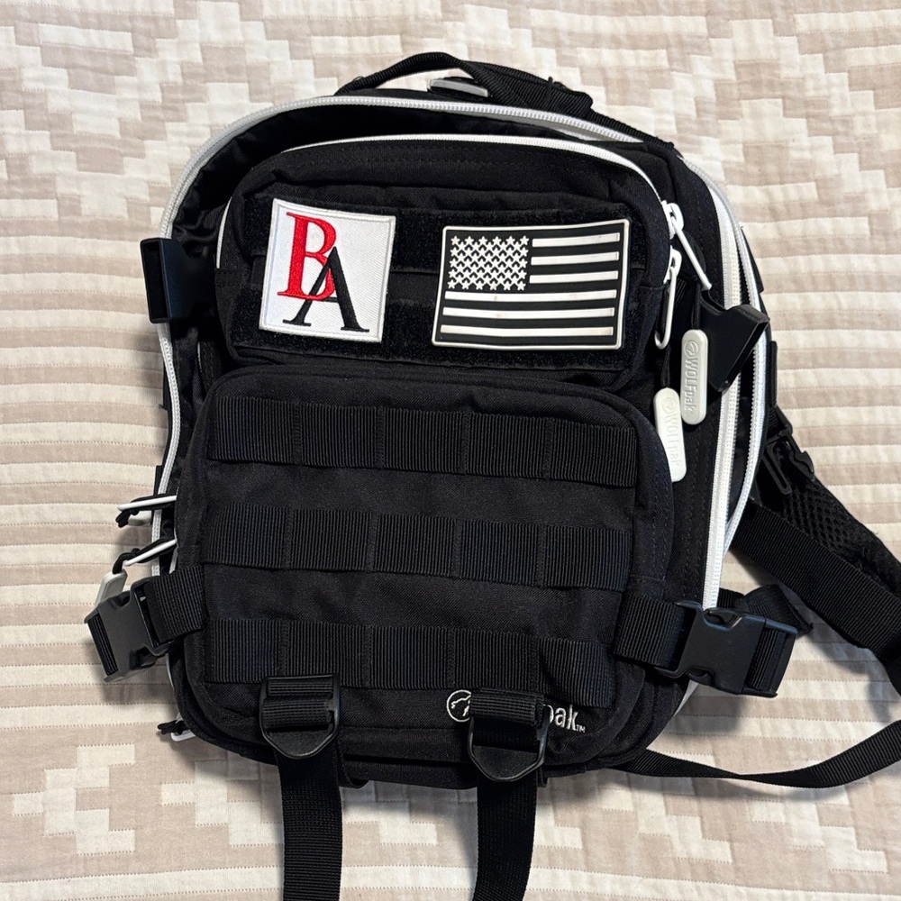 Mini Alpha Wolfpak Black Backpack With Patches - image 1